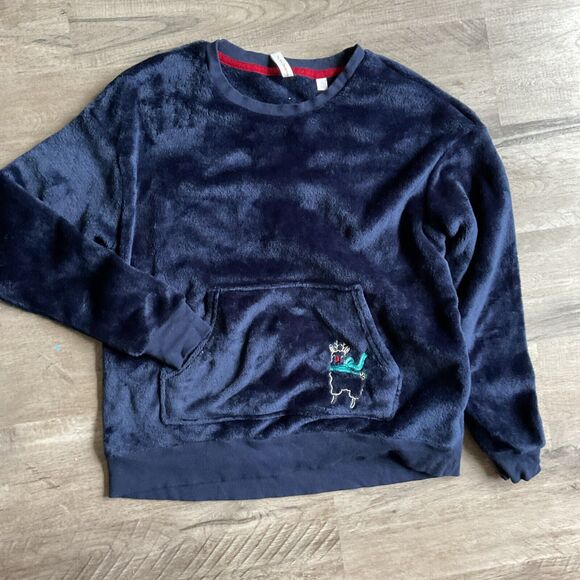 Joyspun Medium Blue Sweatshirt Reindeer - Picture 1 of 5
